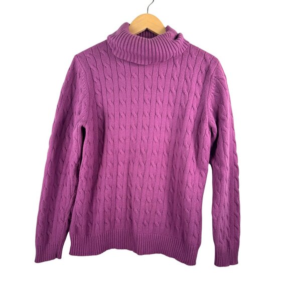 VTG Eddie Bauer Angora and Rabbit hair blend turtle neck sweater fuschia XL - Picture 1 of 5